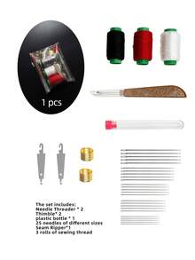[33 Pieces]Sewing Needle And Thread Set, Includes 25 Hand Sewing Needles In 5 Sizes, 3 Rolls Of Thread, With Needle Threader, Thimble, Seam Ripper And Storage Tube, Suitable For Clothing Repair, Travel Emergency, Beginner-Friendly Set - Sewing Set - View 10