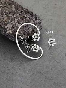 Anting Bunga - Hadiah Sempurna untuk Pecinta Alam, Ideal untuk Ulang Tahun dan Hari Jadi - Perak - View 5