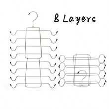1 pieza Tendedero plegable de acero inoxidable, Percha y estante de almacenamiento para lencería y ropa interior con 8/4 capas de ganchos, Estante de almacenamiento multicapa con correa gruesa sin costuras para chalecos - Multicolor - Ver 15