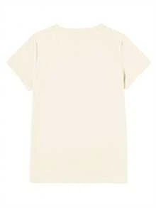 Featuring A Summery Cartoon Cat Print, This Stylish Women's Short-Sleeve Crew Neck T-Shirt Is Loose-Fitting, Casual, And Versatile. It's A Single Garment, Not A 3-Piece Set. Choose From Three Sizes For Everyday Wear, Christmas, Easter, And All Holidays. - 卡其色 - 查看 3