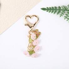 1 Móc khóa hình hoa và bướm màu hồng dễ thương, móc cài hình trái tim, phụ kiện túi xách. - Nhiều màu - Xem 4
