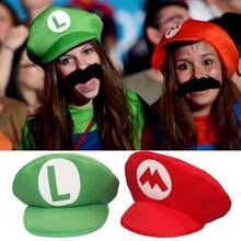 Luigi 動畫 Cosplay 經典帽子遊戲動漫人物萬聖節服裝 中性成人棒球帽 派對禮物，給家人與朋友的完美節日禮物，給遊戲玩家的禮物 - 彩色 - 查看 1