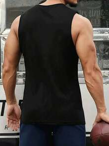 Men Workout Tank Top Madrid Spain Men's New Summer 100% Cotton Quality  Fashion Printed Tank Top , Comfortable And Soft Breathable Cool - 黑色 - 查看 2
