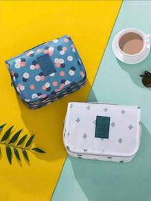 1 Multifunctional Travel Cosmetic Bag, Large Capacity Cosmetic Bag, Double-Layer Waterproof Storage Bag, PU Leather Cosmetic Bag, Portable Toiletry Bag, Travel Essential, Travel Accessories, Cruise Essential, Bathroom Storage Essential - Pink - View 5