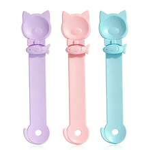 5 Peças/Conjunto Espátula Apertadora de Ração Multicolorida para Gatos, Colher de Alimentação para Animais de Estimação, Distribuidor de Pasta para Gatos, Ferramenta de Alimentação de Petisco para Filhotes, Suprimentos para Gatos - Pequena capacidade - Visão 9