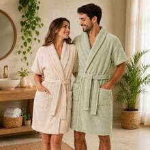 Unisex Plush Flannel Bathrobe – Super Soft And Comfortable, The Perfect Gift. - أزرق جي - مشاهدة 2