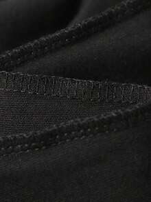Camiseta de Manga Corta para Mujer con Estampado de Letras  Creativo 77983, Estilo Casual de Primavera, Material Elástico - Negro - Ver 6
