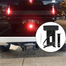 1 Pack Brake Red Light Trailer Hitch Cover Square Red Lens With 15 LED Brake Lights,12V Smoked Tail Lights Fits 2" Receiver, Tow Hitch Driving Brake Lamp Automotive Exterior Accessories With 4-Pin Adapter For Towing Truck RV SUV - Black - View 4