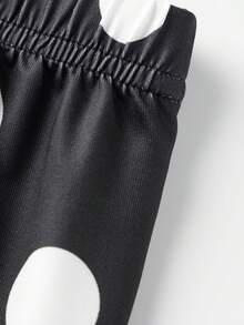Women's Beach Shorts Dot Print Elastic Waist Mini Shorts Summer Fashion Stretchy Hot Pants - Negro - Ver 9