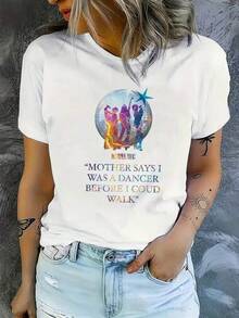 Kläder för sista skoldagen för tjejer och killar, 100% ren bomull, kortärmad dam-T-shirt, tryckt med 'Retro Mammas Mias!' Slogan, musikalisk discokula och siluettmönster, lämpligt för streetwear, musikfestivaler, barer, daglig pendling, semesterresor och vardagskläder under vår, sommar och höst. Storlek 2Y-10Y, S-XXXL, Dam-T-shirt, Kläder för flickor, Kläder för pojkar, Herrkläder, Perfekt present till skolavslutningen och Haitisk flaggdag, Miljödagens dag, Fars dag, Matchande kläder för föräldrar och barn. - Vitt - Visa 7