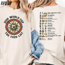 Camiseta de la gira de la Copa Mundial 2026, Ciudades de Fútbol de Norteamérica, Camiseta - Negro (Solo disponible en blanco y negro) - Ver 1