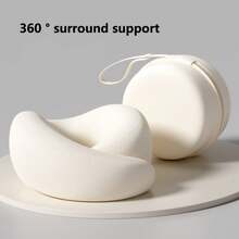 U Shaped Travel Neck Pillow Ergonomic Comfortable Sleep Support Pillow Portable Lightweight Design Ideal For Airplane Train Car Road Trip And Home Rest Essential Travel Accessories With Convenient Storage Package - 象牙白 - 查看 12