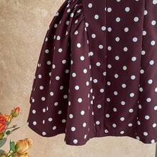 Women's Polka Dot V-Neck Hollow Waist A-Line Mini Dress, Suitable For Party, Christmas, Date, Nightclub, Bohemian, Boho, Vacation, Fall - Azul y blanco - Ver 6