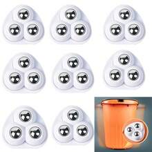 4/8pcs Self-Adhesive Swivel Casters, 360° Rotating Universal Wheels Suitable For Kitchen Appliances, Storage Boxes And Trash Cans - Furniture Casters - Non-porous White-8 - View 1