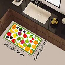 1pc Fruit Pattern Kitchen Floor Mat, Polyester Drainage Mat, Doormat, Floor Pad, Suitable For Kitchen, Living Room, Entrance, Balcony, Home Decor, Anti-Pollution, Coffee Shop, Bar, Holiday, Party, Bedroom, Pet Mat, Bathroom Decor, Room Decor - Multicolor - View 12