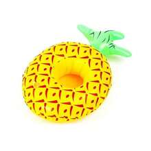 1 pieza Portavasos inflable con forma de dibujos animados para piscina, soporte flotante para bebidas con diseños de flamenco, sandía, limón y piña, soporte para vasos de agua para playa, vacaciones, aguas termales y baño, accesorio fotográfico para ambiente de fiesta de piscina de verano - Multicolor - Ver 4