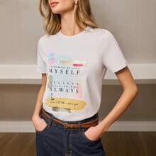 Top de Verano 2026 de Estilo Europeo y Americano, Versátil, Estilizador, Fresco, Casual, Cómodo, Oversize, Moderno y Dulce - Blanco - Ver 4
