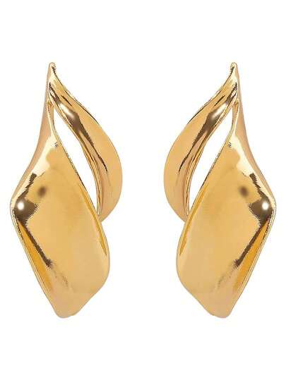 Pendientes elegantes y minimalistas con diseño de hoja, pendientes retro de hoja de árbol para mujeres