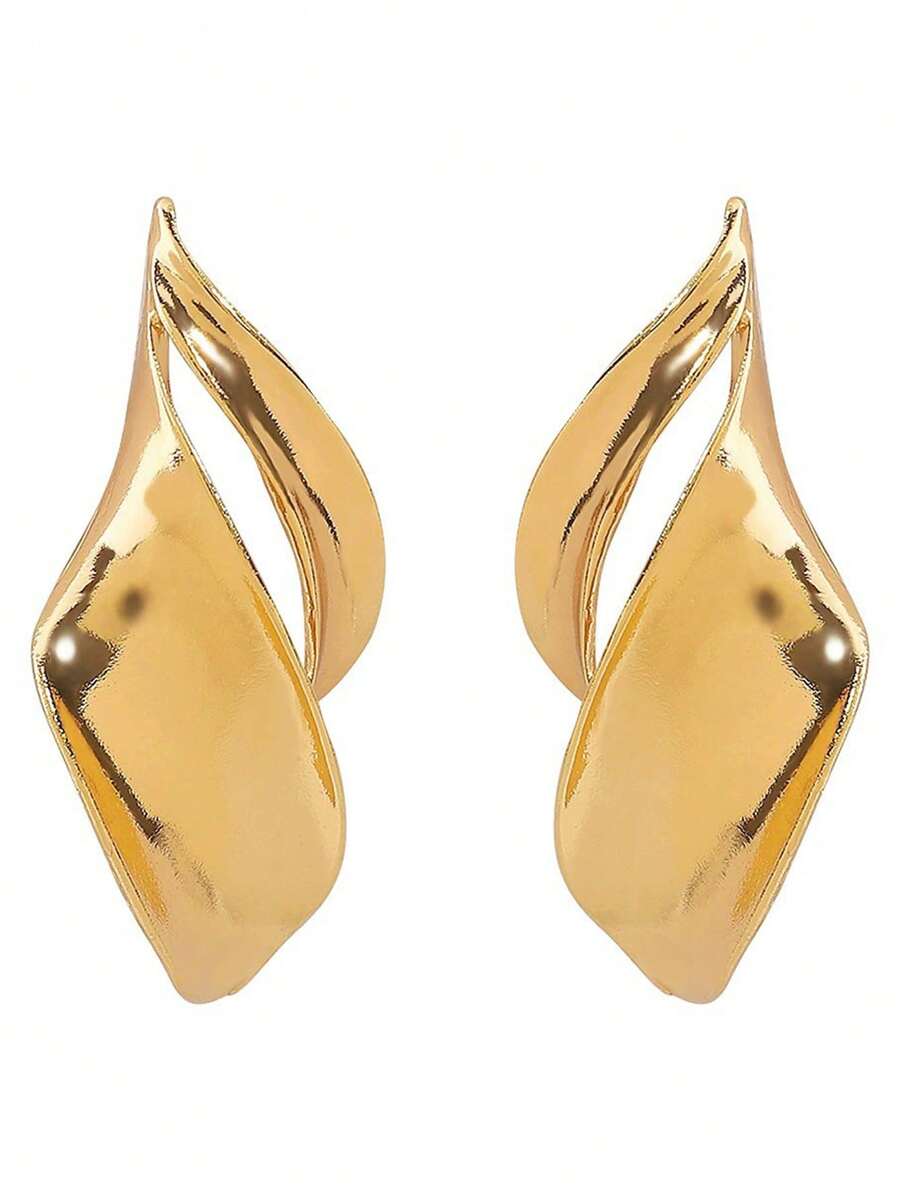 Pendientes elegantes y minimalistas con diseño de hoja, pendientes retro de hoja de árbol para mujeres - pendientes - Ver 1