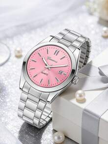 Alloy Strap Calendar Men's Watch, Single Watch Without Box, Suitable For Sports, Business, Casual Wear, Successful Individuals - Silver - View 4