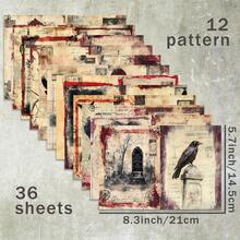 36 Blatt A5 (Europäische & Amerikanische Zeitungsmenschen Hintergrund) Scrapbooking Papier, geeignet für Bullet Journals, Collagen, Grußkarten, Scrapbooks und Basteleien - Rechteck - Übersicht 8