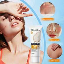 Bộ kem chống nắng chiết xuất từ gạo gồm hai sản phẩm, chỉ số chống nắng SPF50+ cao, vừa cách ly vừa bảo vệ da, dưỡng ẩm và phục hồi da bị cháy nắng, chống lão hóa và trẻ hóa da, cải thiện độ thô ráp, giúp da mịn màng và mềm mại. - trắng - Xem 7