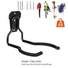 Giá treo dụng cụ làm vườn màu đen, móc treo tường nhà để xe, giá treo máy cắt cỏ, giá treo máy cắt cỏ cầm tay, giá treo máy cắt cỏ, móc treo dụng cụ nhà để xe và đồ dùng lưu trữ. - màu đen - Xem 7