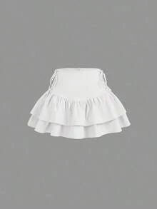 MOD Falda con cordón lateral bajo con fruncido - Blanco - Ver 11