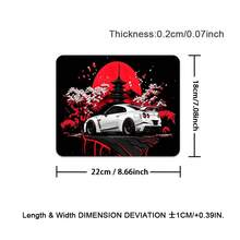1pc Large-Sized Esports Gaming Mouse Pad, Red Moon Cherry Blossom Sports Car And Wind Pattern, Rubber-Bottom Large-Size Desk Mat Office Desk Accessory, Computer Decorative Accessory Desktop Decor Gaming Mouse Pad, An Ideal Gift For Gamers - View 12