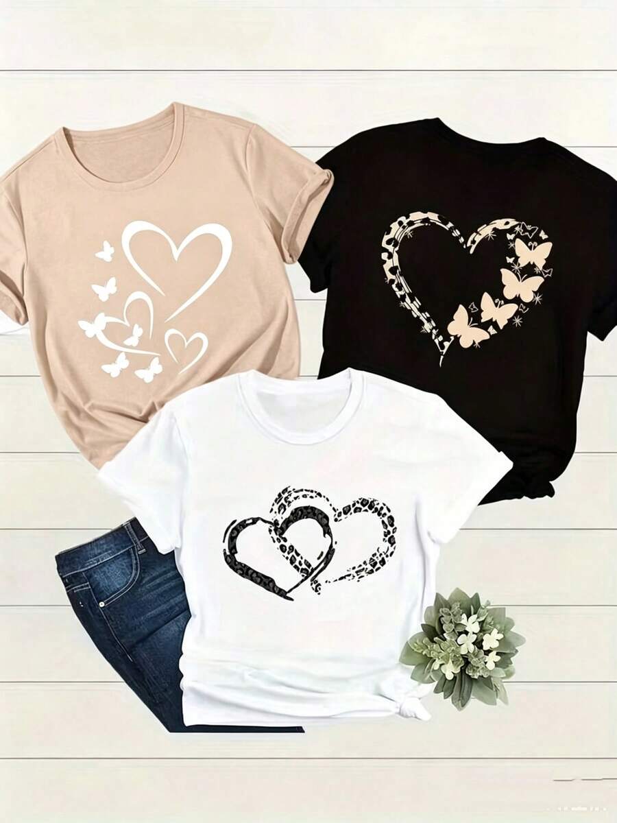 manga corta para mujer estilo retro americano, Prenda individual, no un conjunto de 3 piezas, 1 piezas/set de camisetas de manga suitable for streetwear, Top oversized cuello redondo daily outings, camping, concerts, hip-hop, rock, and rap events con estampados de nombres de ciudades, suaves al tacto cómodas y versátiles, elige 1 de 3 modelosAdecuado para la Semana Santa y la PascuaAdecuado para la Semana Santa y la Pascua - Negro - Ver 1