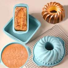 Silicone Cake Baking Mold Set High Temperature Resistant Oven Baking Dish Cake Bread Toast Kitchen Muffin Baking Mold - b - Ver 2