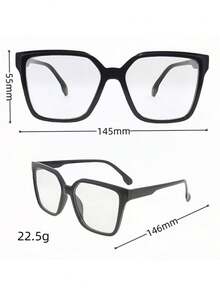 3/1pc Punk Large Frame Plain Glasses, Multi-Color HD Resin Lens Unisex Slim Eyewear, Fashion Accessory For Street Shot Party Holiday Carnival,Glasses - Large-framed Glasses - View 9