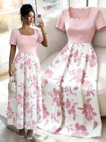 Vestido maxi elegante, exquisito y lujoso de mujer para la primavera/verano 2026 - Rosa Pálido - Ver 7