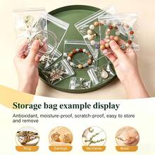 5/20pcs Anti-Oxidation Jewelry Storage Bags, Transparent PVC Small Plastic Bags, Suitable For Ring And Earring Packaging, Portable Zipper Lock Bags, 4 Sizes (Transparent) - Transparent - View 10