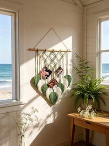 1 chiếc treo tường macrame boho trưng bày ảnh hình lá, thảm treo trang trí phòng phong cách aesthetic, kệ treo dệt tổ chức, nghệ thuật tường thực vật, trang trí nhà kiểu farmhouse, giá giữ ảnh kỷ niệm, vật trang trí tường bohemian, decor nội thất mộc mạc sang trọng cho phòng khách, phòng ngủ, căn hộ, ký túc xá, hành lang, lối vào, tường gallery, phong cách nhà ấm cúng, phông nền trưng bày ảnh, góc thiền, decor studio, decor cafe, điểm nhấn treo tối giản, ý tưởng quà tặng, trang trí phòng tự nhiên, decor kệ - Nhiều màu - Xem 3