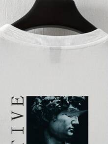 Camiseta de moda con estampado para hombre - Blanco - Ver 3