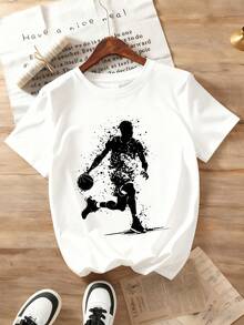 3pcs Boys' Casual Minimalist Los Angeles & Slogan Graphic Print Round Neck T-Shirts, Comfortable Daily Fashion For Boys, New Summer 3 Pieces Set - Multicolor - View 8