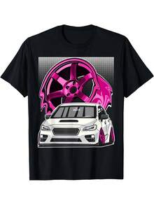 Subie VA JDM Stance & Boxer Racing T-Shirt For Men & - 100% Cotton Retro Japanese Domestic Market Car Design Tee With JDM Stance Graphic & Boxer Racing Print, Soft Breathable Unisex Casual Shirt (S-XXXL, Black) - Automotive Enthusiast - 彩色 - 查看 2