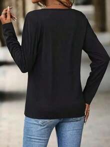 Camiseta para mujer del Día de la Madre con estampado gráfico "La mejor mamá" con corazones, estrellas y flores. Suave, transpirable, de manga corta y cuello redondo. Top casual lavable a máquina. Diseño de moda primaveral. Camiseta estampada de algodón de 180 g/m². Regalo para el Día de la Madre. Tallas: S-XXXL. Color: negro. - Negro - Ver 3