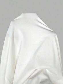Vestido evasé de unicolor marrón café con cuello cuadrado elegante para mujer, primavera/verano - Blanco - Ver 7