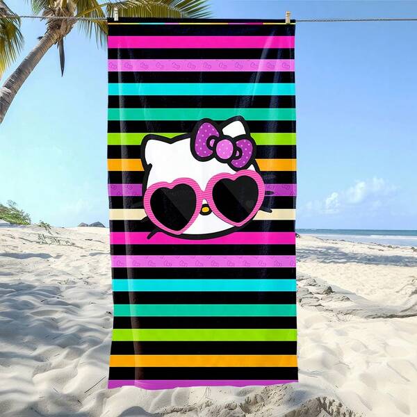  1 chiếc khăn tắm biển mềm mại in hình Hello Kitty, chất liệu sợi siêu mịn, thích hợp cho bãi biển, hồ bơi, cắm trại và du lịch, phòng tắm, tập thể dục, yoga. Khăn tắm sợi siêu mịn mềm mại và thoải mái, cực kỳ dễ chịu, khăn tắm biển thời trang, khăn tắm siêu thấm hút, nhẹ và dễ mang theo, chống gió và chống nắng, chống cát cho du lịch mùa hè, trang trí phòng tắm cho kỳ nghỉ. Bạn sẽ hối tiếc nếu không mua chiếc khăn tắm biển này. Một vật dụng không thể thiếu cho mùa hè. Chiếc khăn tắm biển tuyệt vời này là một món đồ nhất định phải mua, bạn sẽ bỏ lỡ nếu không sở hữu nó. Khăn tắm biển Sanrio