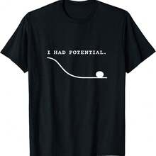 I Had Potential Funny Sarcastic Burnout Quote T-Shirt - 黑色 - 查看 1