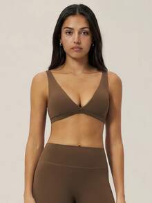 TimeOff 1 chiếc áo tank top thể thao thường ngày thoải mái cổ chữ V hở lưng dành cho nữ - màu nâu - Xem 9