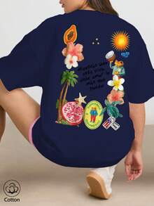 Women T-Shirts - Marineblau - View 4