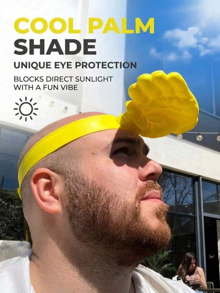 Fun Palm Shade Headband, Novel Eye-Protection Sun Hat, Blocks Direct Sunlight, Suitable For Outdoor, Beach, Pool, Camping, Party, Summer Daily Use - Multicolor - View 1
