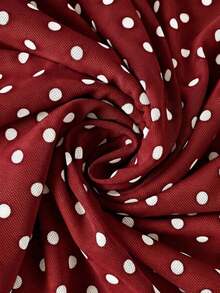 YHHSHEIN  Vestido de verano de cola de pez con dobladillo largo y puntos polka de malla para mujerYHH - Burdeos - Ver 6
