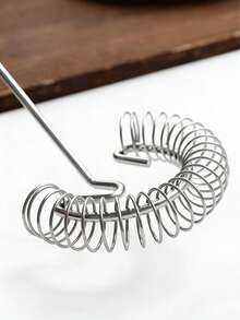 1pc Stainless Steel Egg Beater, Coil Whisk For Spring Baking, Kitchen Egg Whisk - Multicolor - View 1