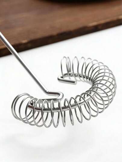 1pc Stainless Steel Egg Beater, Coil Whisk For Spring Baking, Kitchen Egg Whisk
