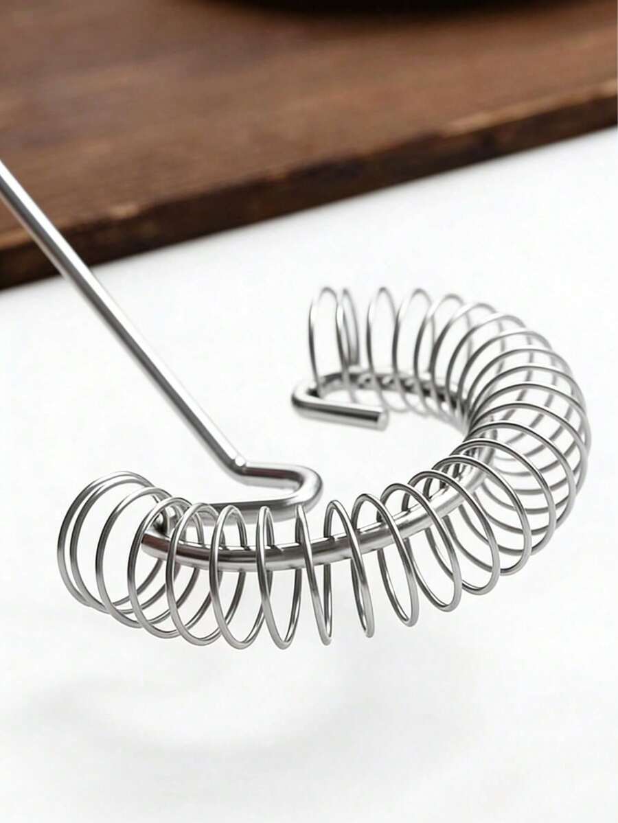 1pc Stainless Steel Egg Beater, Coil Whisk For Spring Baking, Kitchen Egg Whisk - Multicolor - View 1