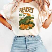 Florida T-Shirt, Florida T-Shirt, Aesthetic Graphic T-Shirt, Sunshine State Florida T-Shirt, Summer T-Shirt Gift, Women's Oversized Summer T-Shirts, Women's Dresses - 白色 009 - 查看 3